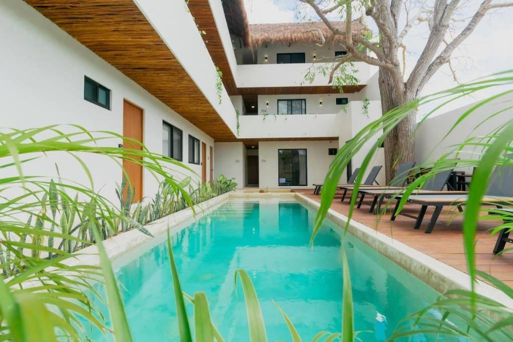 Cozy Apartment With Pool In Bacalar Center Ngoại thất bức ảnh