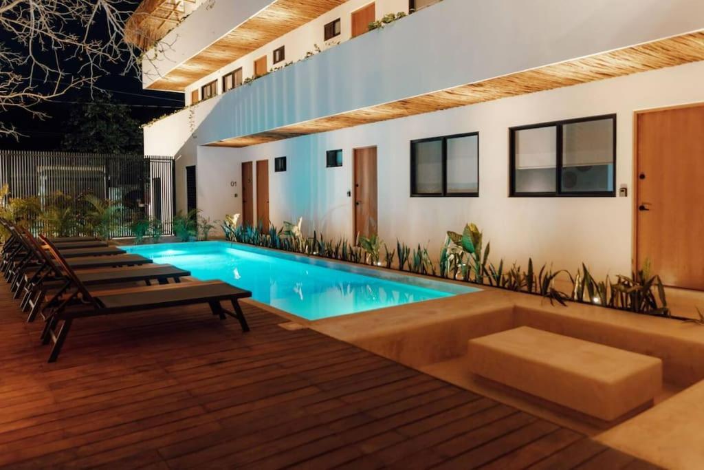 Cozy Apartment With Pool In Bacalar Center Ngoại thất bức ảnh